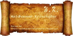 Waldhauser Krisztofer névjegykártya