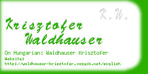 krisztofer waldhauser business card